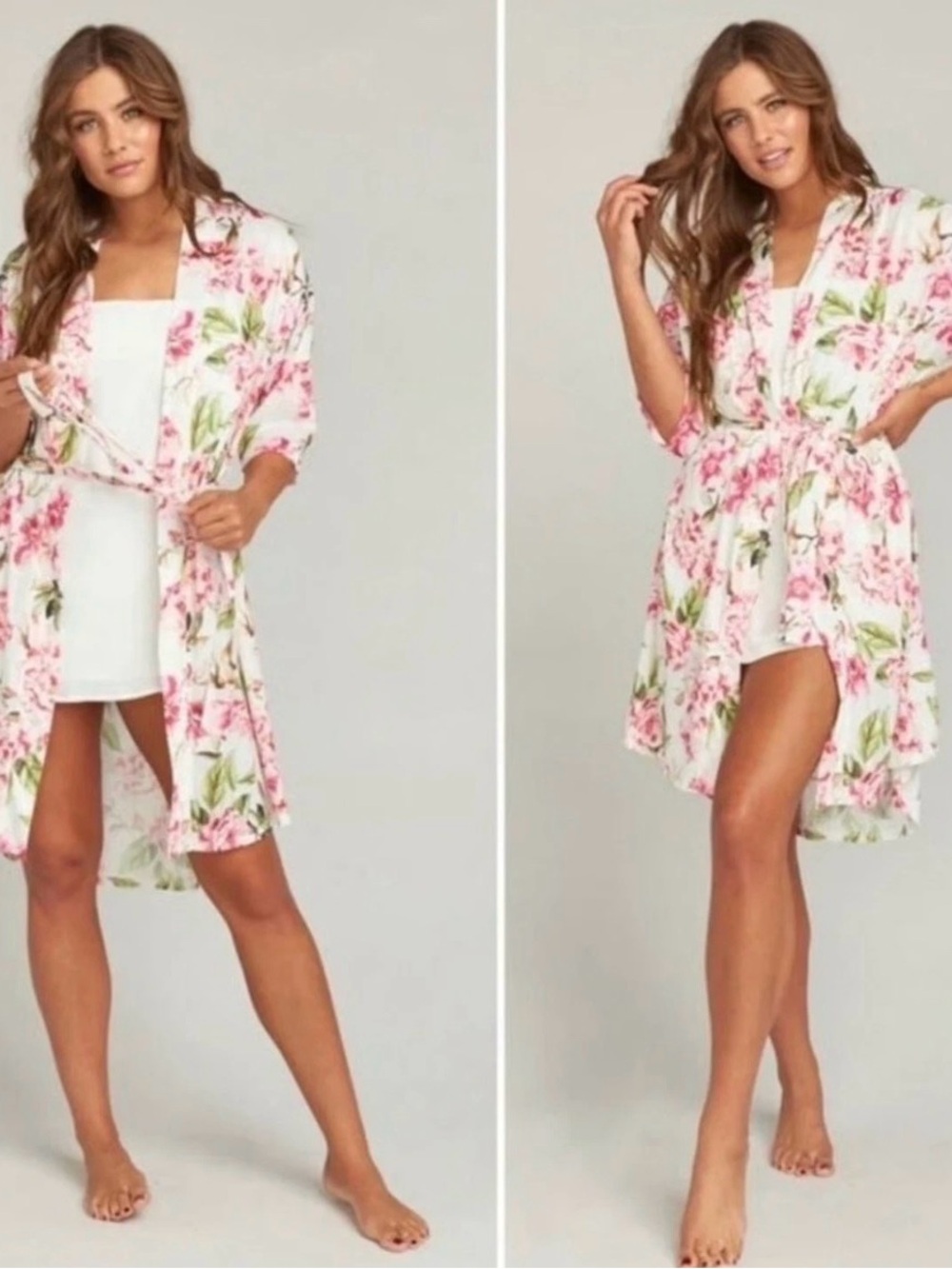 SHOW ME YOUR MUMU Garden of Blooms Brie Floral Kimono O/S Petal Pink